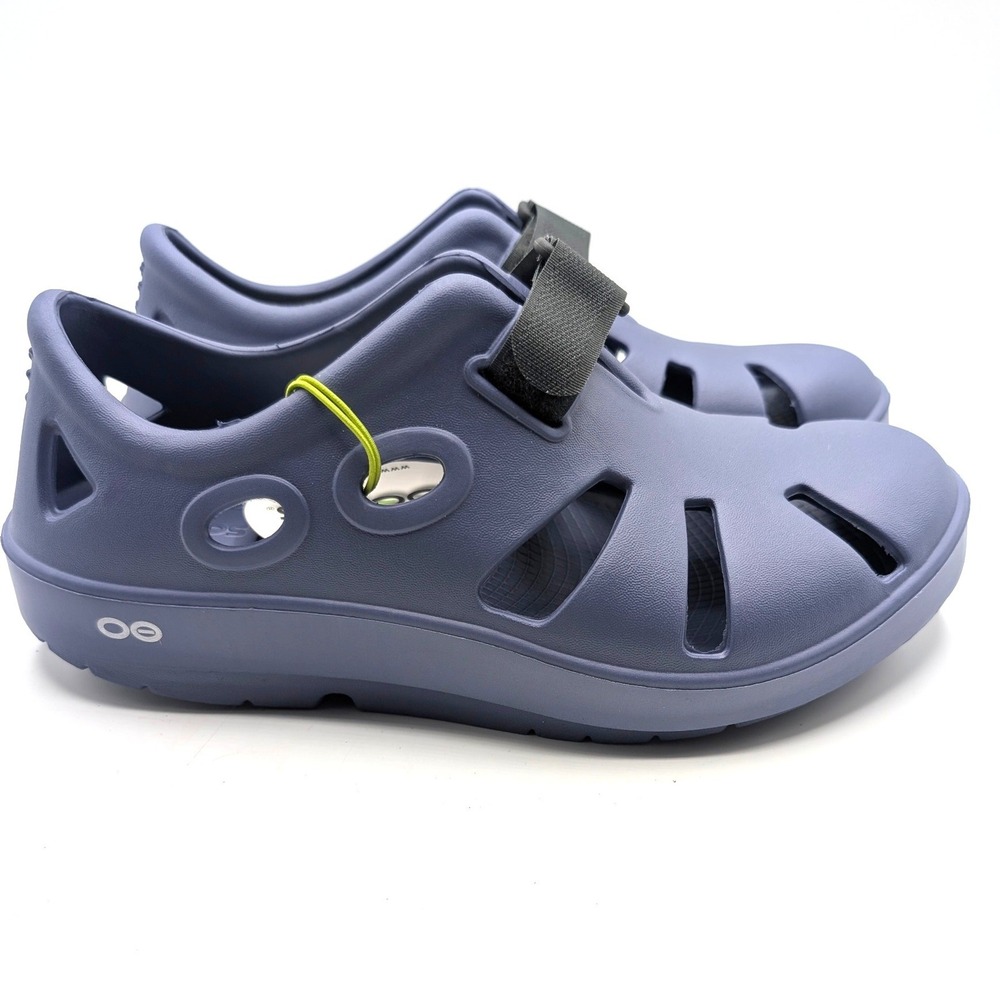 OOFOS OOcandoo Recovery Shoes Water Sandals Slate Blue Grey Comfort Clogs M7 W9